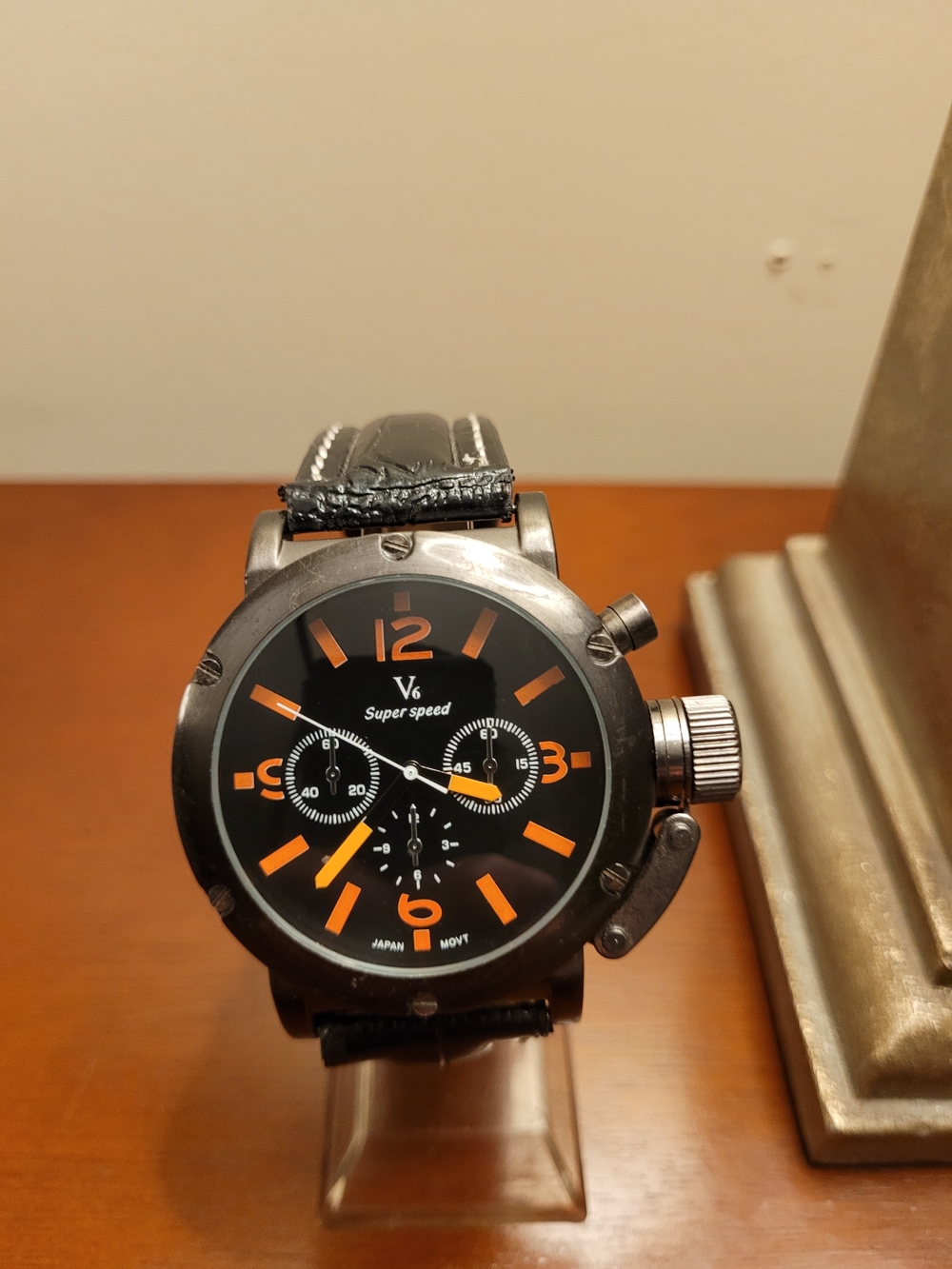 Brand New Black and Blood Orange V6 Super Speed Men's Watch